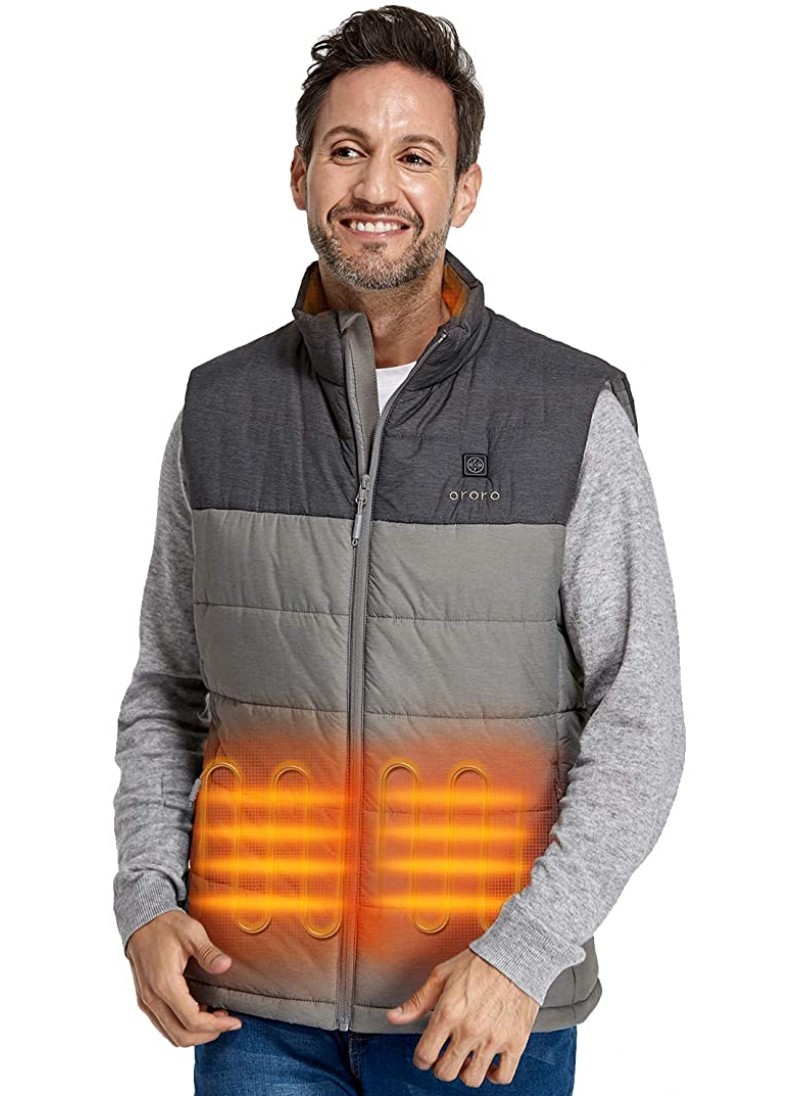 ORORO Men's Lightweight Heated Vest with Battery P...